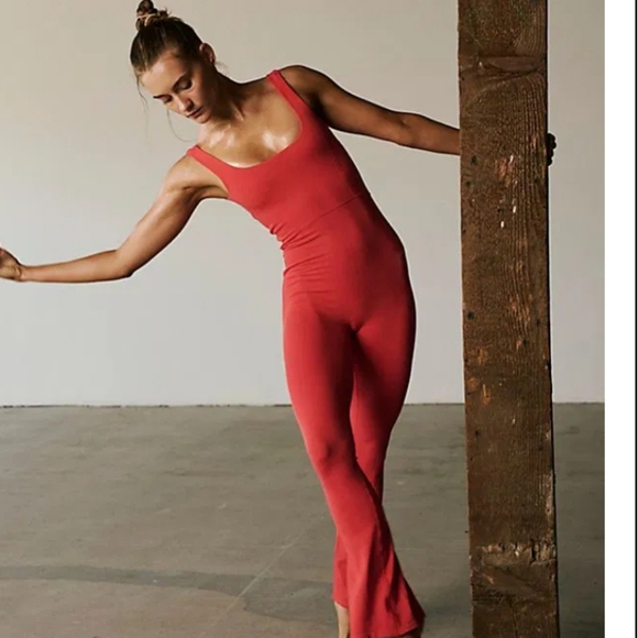 NWOT FREE PEOPLE Movement Rich Soul Flared Jumpsuit sz.XS - Picture 1 of 6